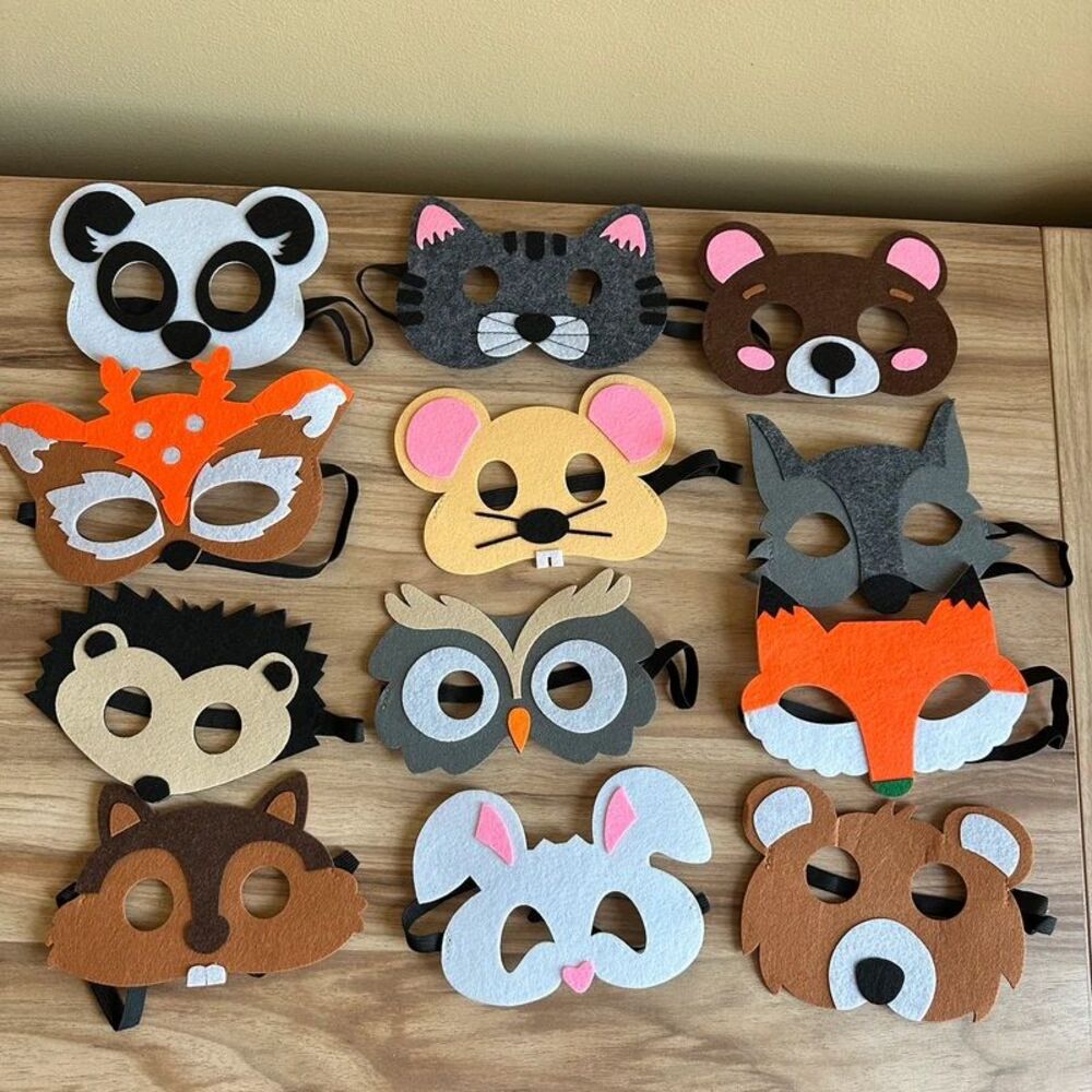 12 Kids Animal Masks Halloween Birthday Party Dress Up Costume boys girls